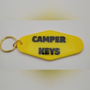 Motel Keychain Custom Retro Styled Yellow Unisex Camper Keychain Keyring